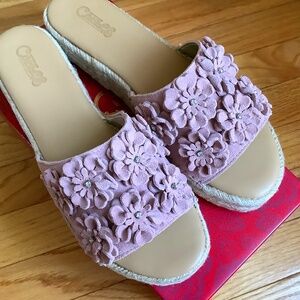 Carlos Santana Chandler Suede Slide Sandals Pink Blush SZ 9.5